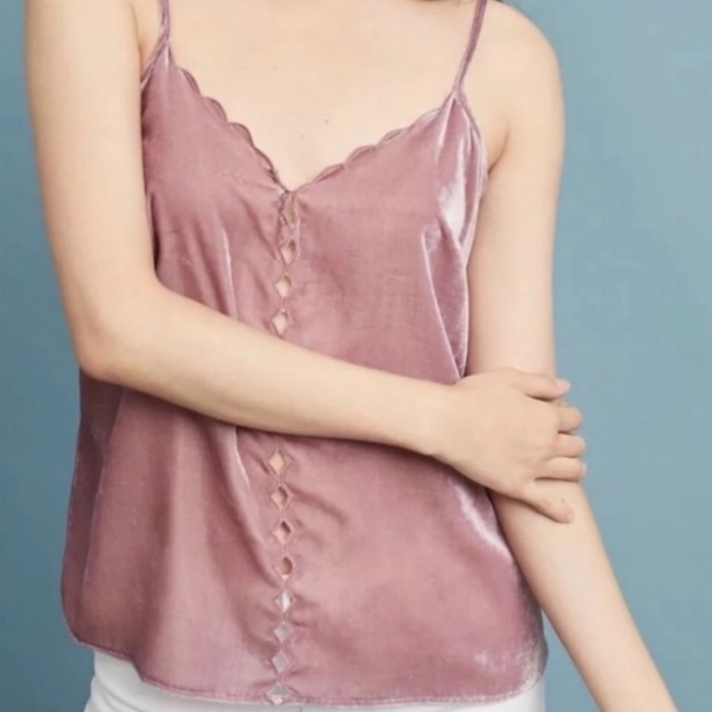 Anthropolgie crushed velvet tank size L